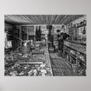 POSTER ORE ASSAY SHOP NEVADA CITY MONTANA GHOST TOWN