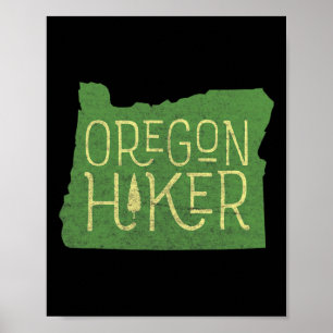 Poster Oregon Hiker Outdoors Clic Retro Randonnée Adventu