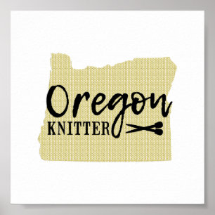 Poster Oregon Knitter Salle d'artisanat Noir + Or