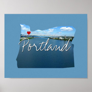 Poster Oregon State Photo insert and town name