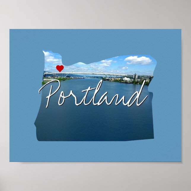 Poster Oregon State Photo insert and town name (Devant)