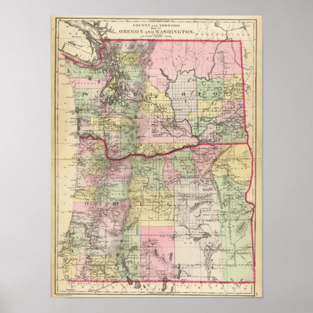 Poster Oregon, Washington (Devant)