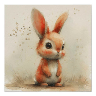 Poster Oreilles Tombantes Adorables : Un Lapin Plein de F