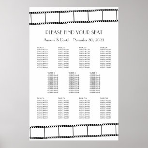 Poster Organigramme de mariage en bande de film de stars 