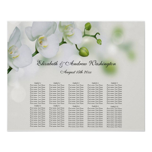 Poster Organigramme Mariage des fleurs d'orchidées (Devant)