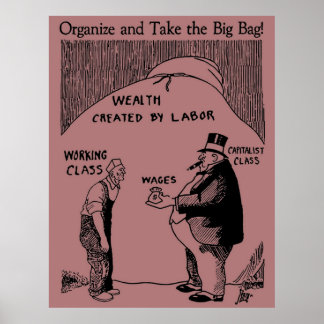 Poster Organiser Et Prendre Le Big Bag - IWW Socialiste A
