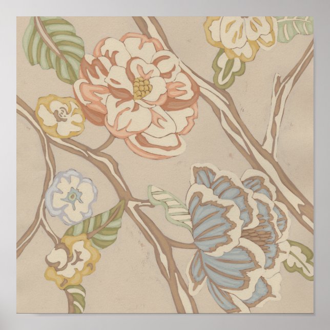 Poster Organza Chintz Floral Design (Devant)