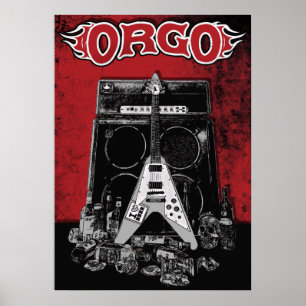 Poster ORGO - Amp, Guitare & Booze Rouge