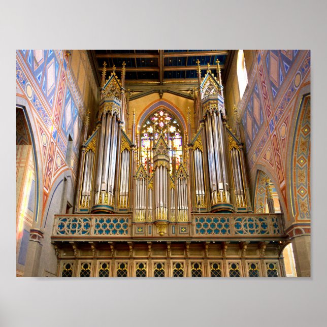 Poster Orgue de tuyau brillant (Devant)