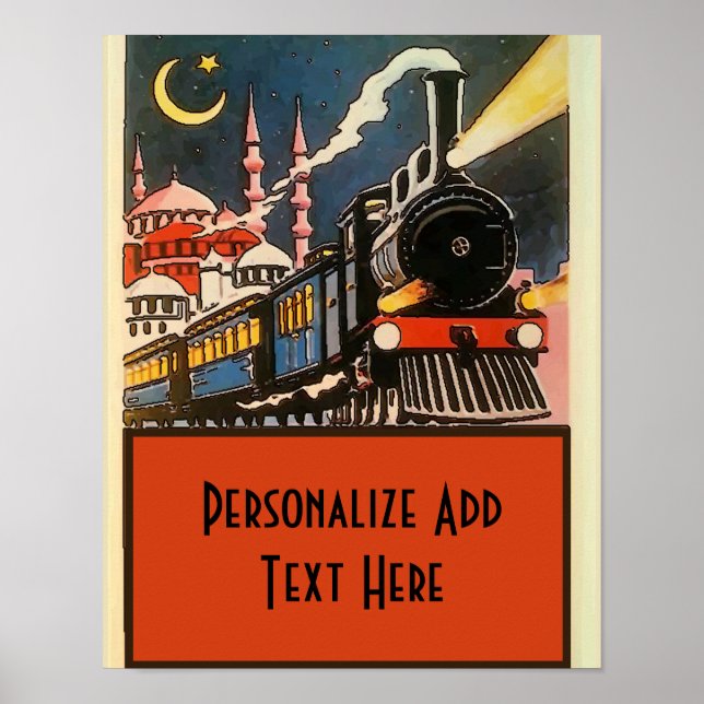 Poster Orient Express Train, ajouter du texte personnalis (Devant)