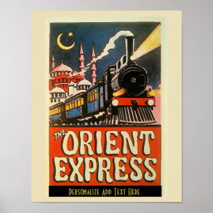 Poster Orient Express Train, ajouter du texte personnalis