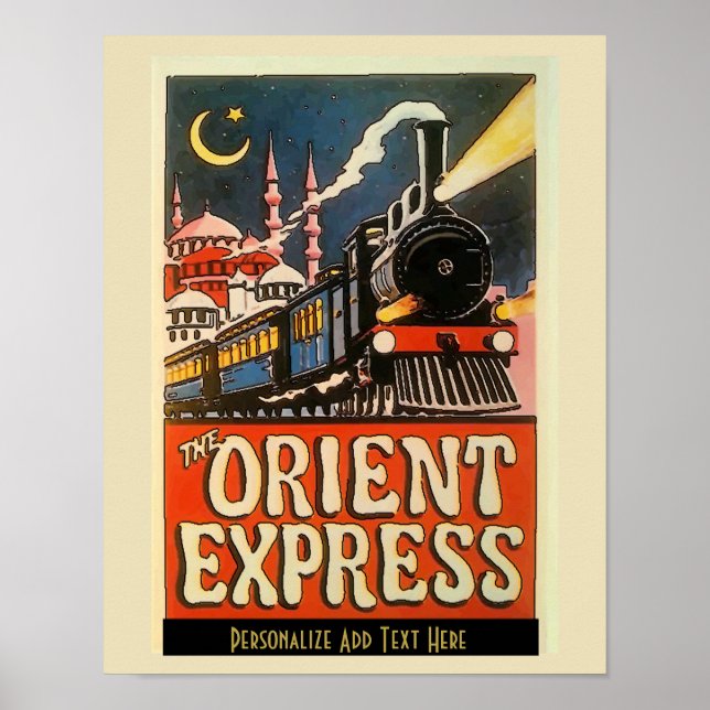 Poster Orient Express Train, ajouter du texte personnalis (Devant)