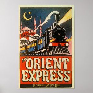 Poster Orient Express Train, ajouter du texte personnalis