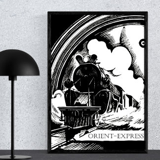 Poster Orient Express Vintage Voyage de train littérature