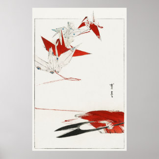 Poster Origami d'oiseaux de Bijutsu Sekai (1893-1896) par