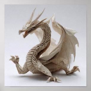 Poster Origami Dragon Complexe plié Art