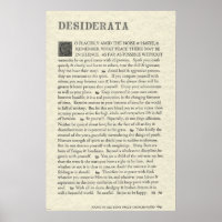 Poster original de Desiderata par Max Ehrmann