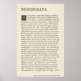 Poster original de Desiderata par Max Ehrmann