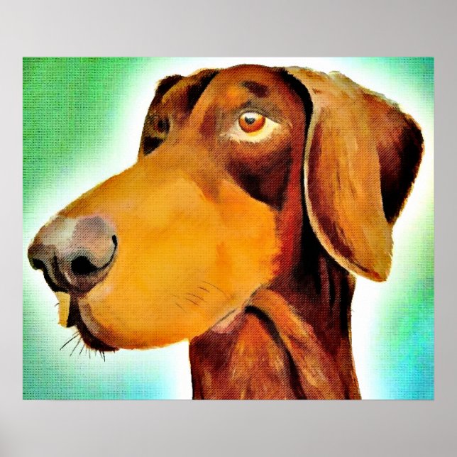 Poster original de l'artiste Proud Red doberman (Devant)