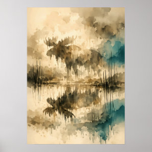 Poster Orignal Brumeux en Reflet – Art à l'aquarelle