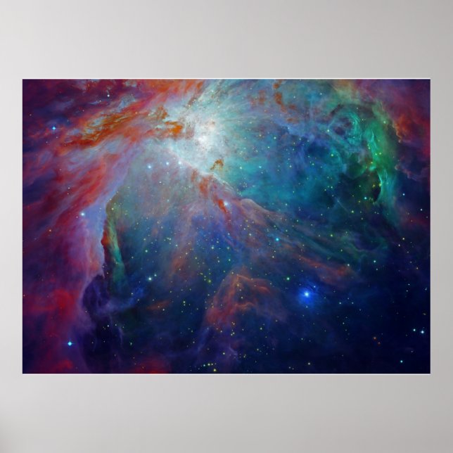 Poster Orion Nebula chatoyant bleu NASA (Devant)