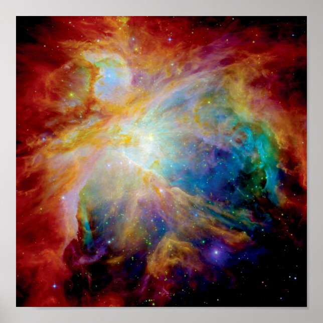 Poster Orion Nebula Hubble Spitzer Télescope Photo spatia (Devant)