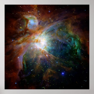 Poster Orion Nebula rougeâtre brun NASA