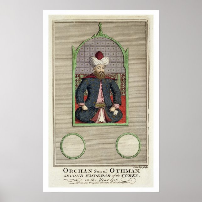 Poster Orkhan (c.1288-c.1362), fils d'Osman, deuxième emp (Devant)