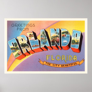 Poster Orlando Florida FL Old Vintage Travel Souvenir