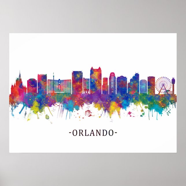 Poster Orlando Florida Skyline (Devant)