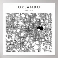 Orlando Floride Minimal moderne carte des rues
