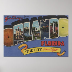 Poster Orlando, Floride - Scènes de grandes lettres