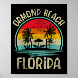 Poster Ormond Beach Floride Palmier Famille Été