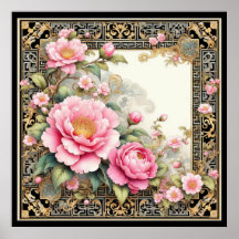 Ornate Pink dans un cadre chic de Chinoiserie