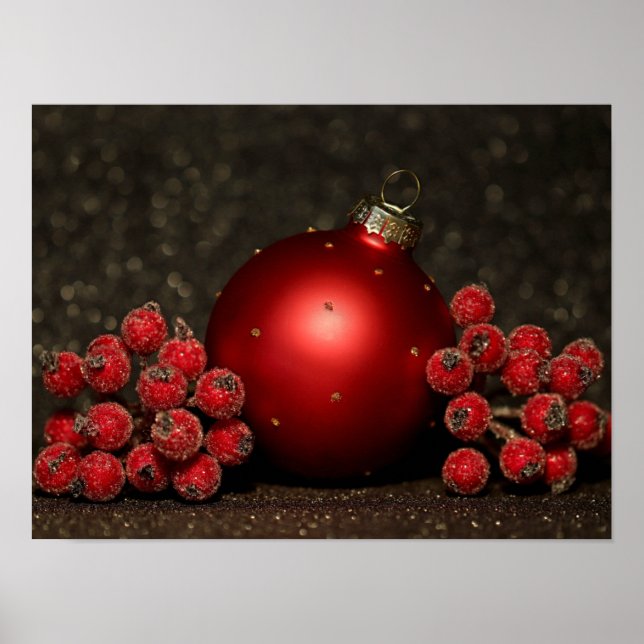 Poster Ornement de Noël rouge (Devant)