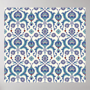 Poster Ornement floral : Motif arabe traditionnel.
