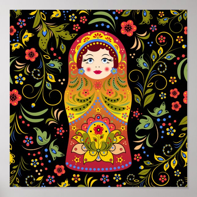 Poster Ornement matrioshka (Devant)