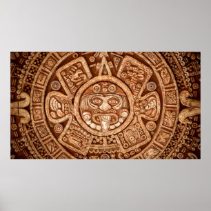Poster Ornement païen d'une tribu Maya texture