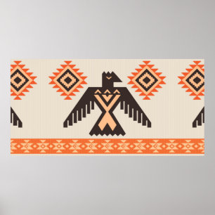 Poster Ornement tribal ethnique avec aigle