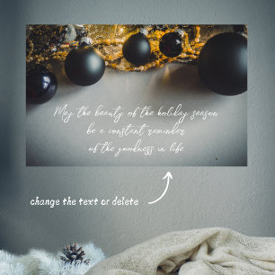 Poster Ornements de Noël gris noir avec des guirlandes