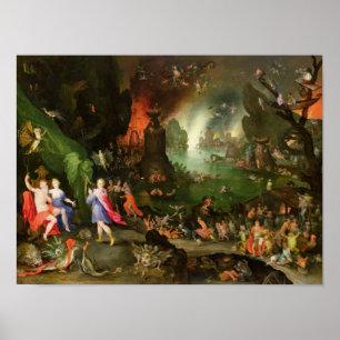 Poster Orphée avec une harpe Jouer à Pluton
