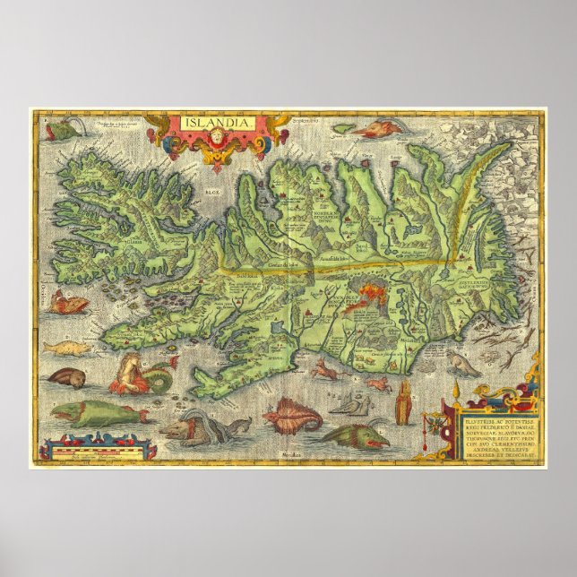 Poster Ortelius Islande (Devant)