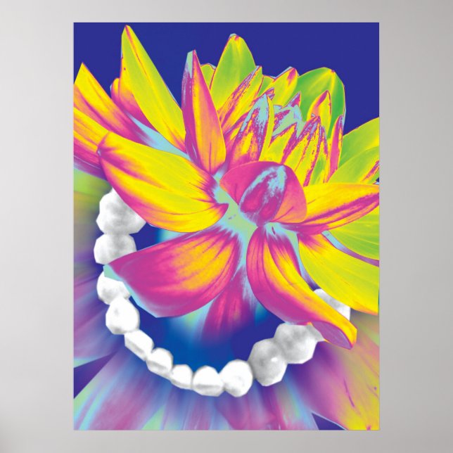 Poster Orthodontiste Dentiste Dents & Fleurs (Devant)