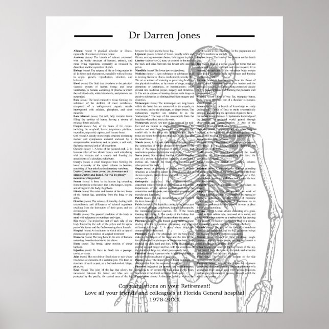Poster orthopédique Dr chirurgien radiologiste Retraite C (Devant)