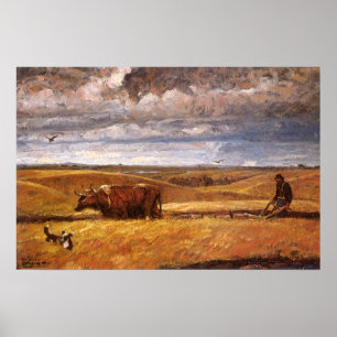 Poster Os de buffle labourés par Harvey Thomas Dunn