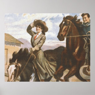 Poster OS de cow-girl de PIÈCE EN T
