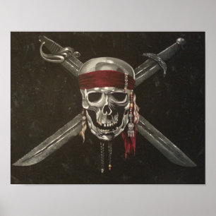 Poster Os de crâne et de croix