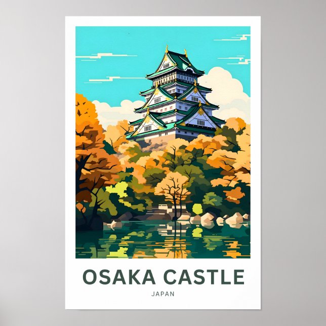 Poster Osaka Castle Japan Travel Print (Devant)