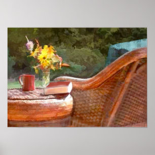 Poster Osier, café et un bon livre