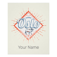 Oslo Capital Norvège Retro Moose Souvenir Vintage